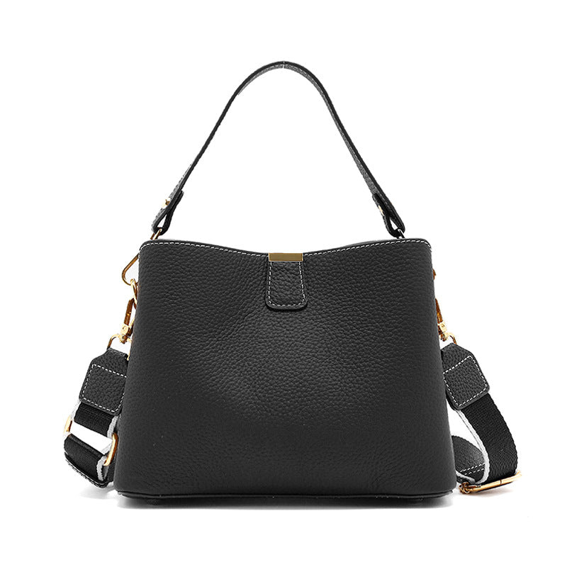 Women's Genuine Leather Bucket Tote Bag – Spacious Everyday Shoulder Bag