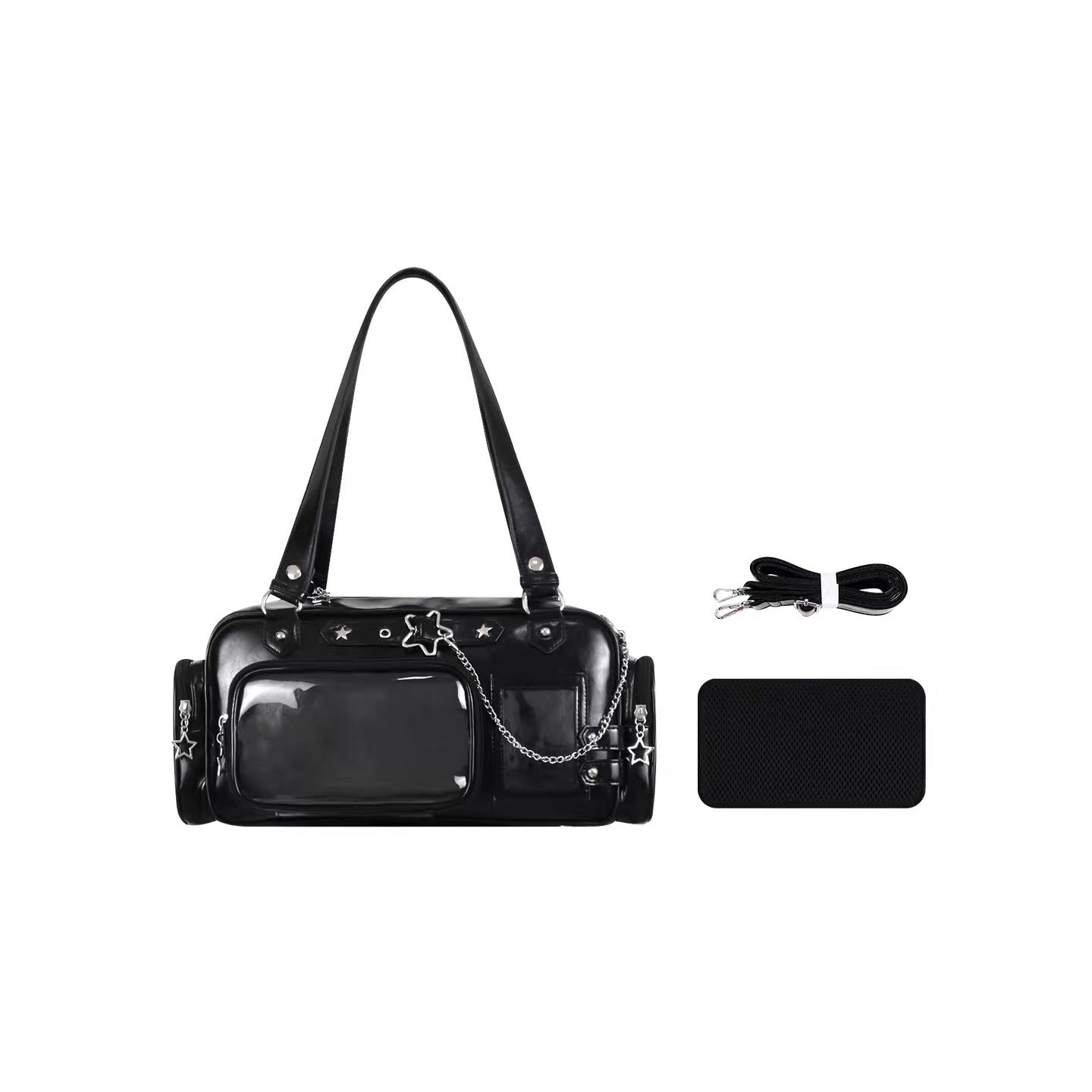 Women's PU Leather Crossbody Bag with Chain Strap & Card Holder – Streetwear Mini Shoulder Bag