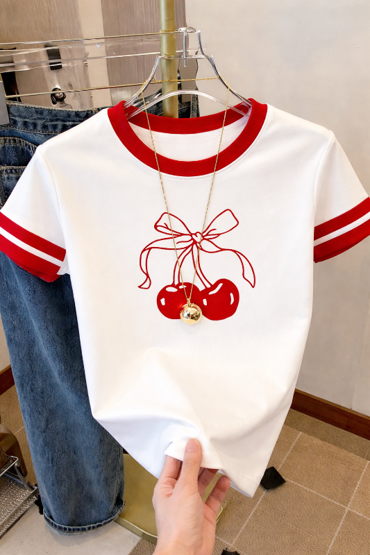Cherry Bow Graphic T-Shirt