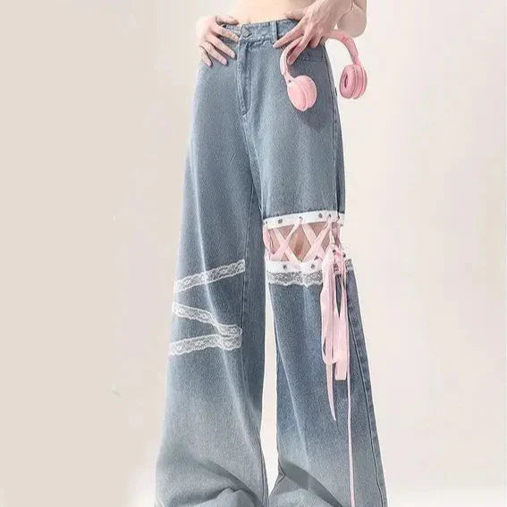Lace Panel Jeans