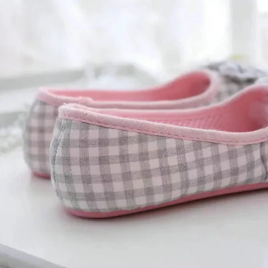 Gingham Cotton Slippers