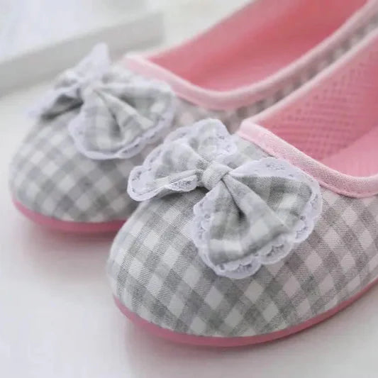 Gingham Cotton Slippers