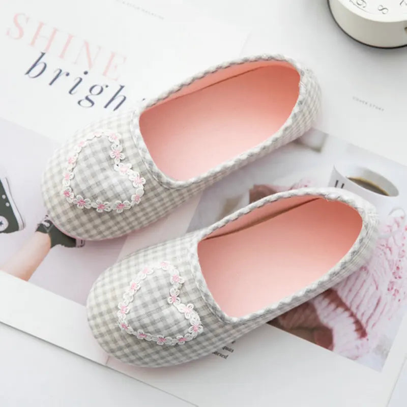 Gingham Cotton Slippers