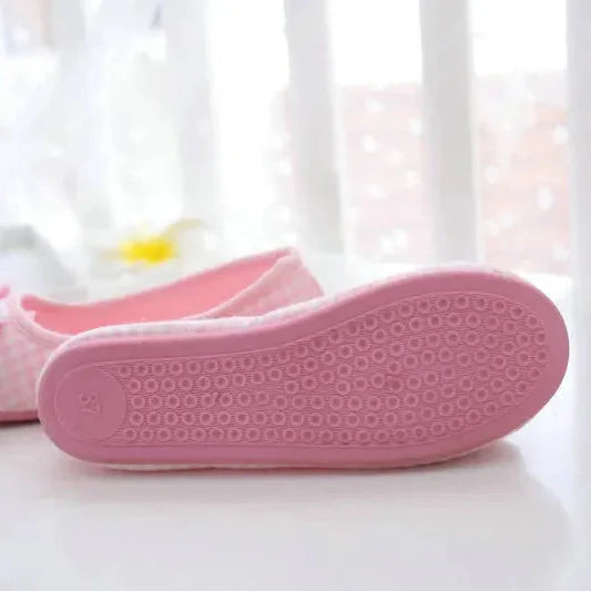 Gingham Cotton Slippers
