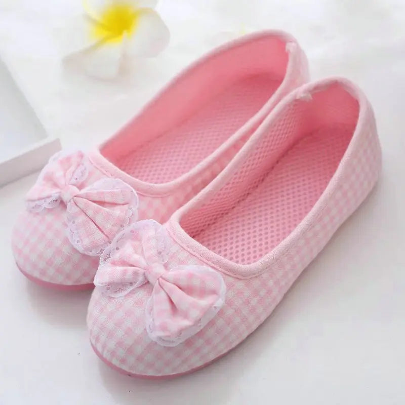 Gingham Cotton Slippers