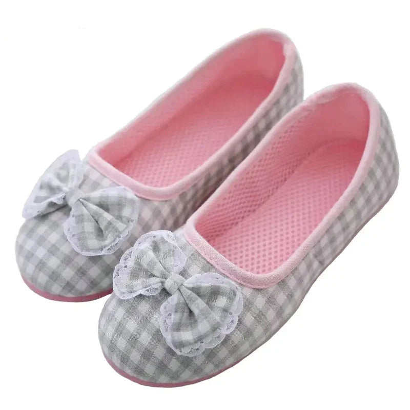 Gingham Cotton Slippers