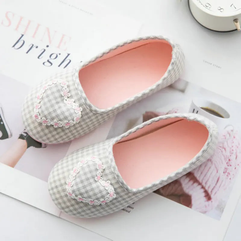 Gingham Cotton Slippers