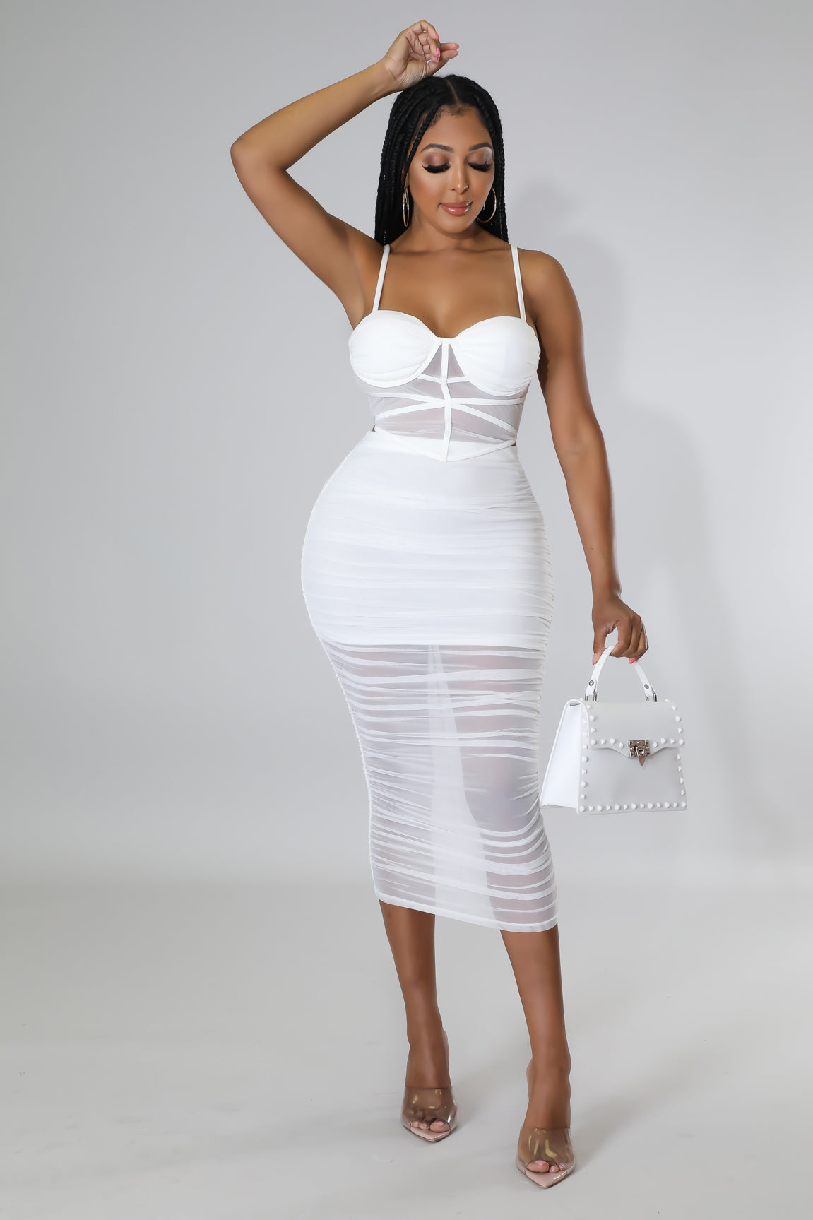 Ruched High-Waisted Two-Piece Skirt Set