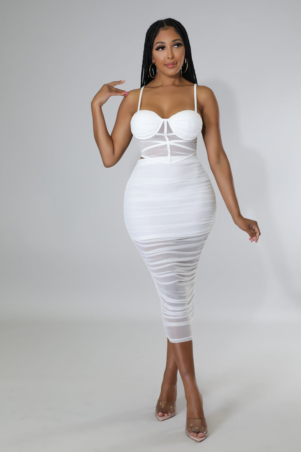 Ruched High-Waisted Two-Piece Skirt Set