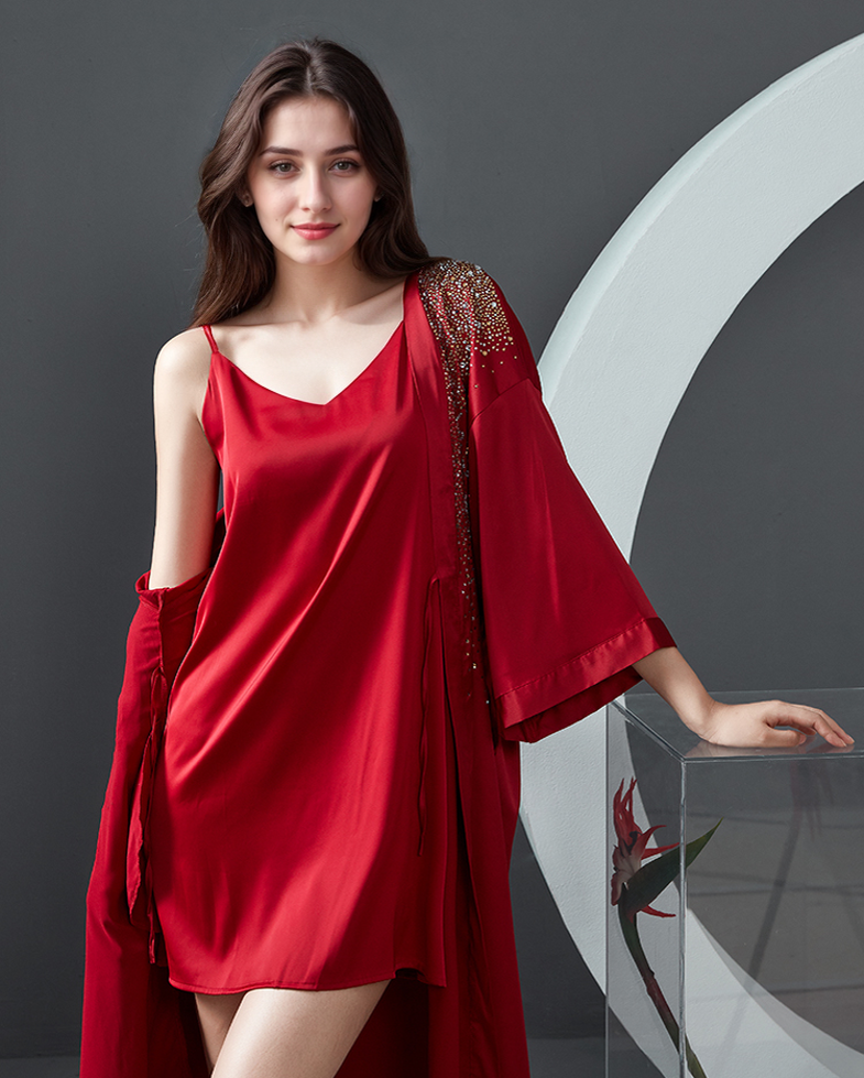 Rhinestone Satin Bridal & Bridesmaid Robe