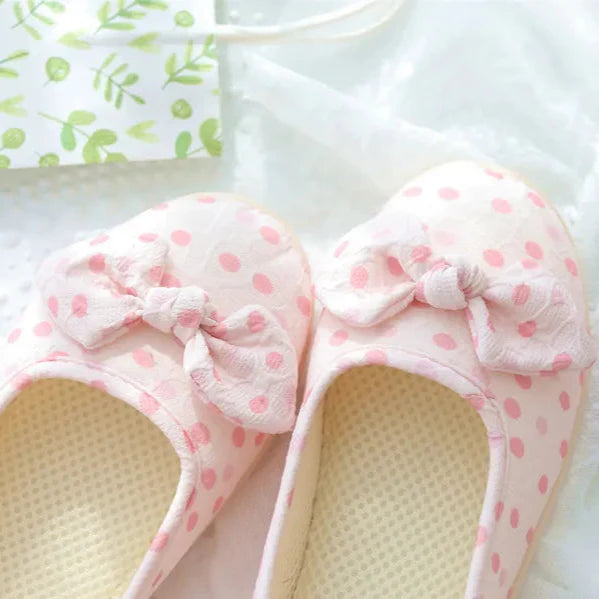 Polka Dot Cotton Slippers