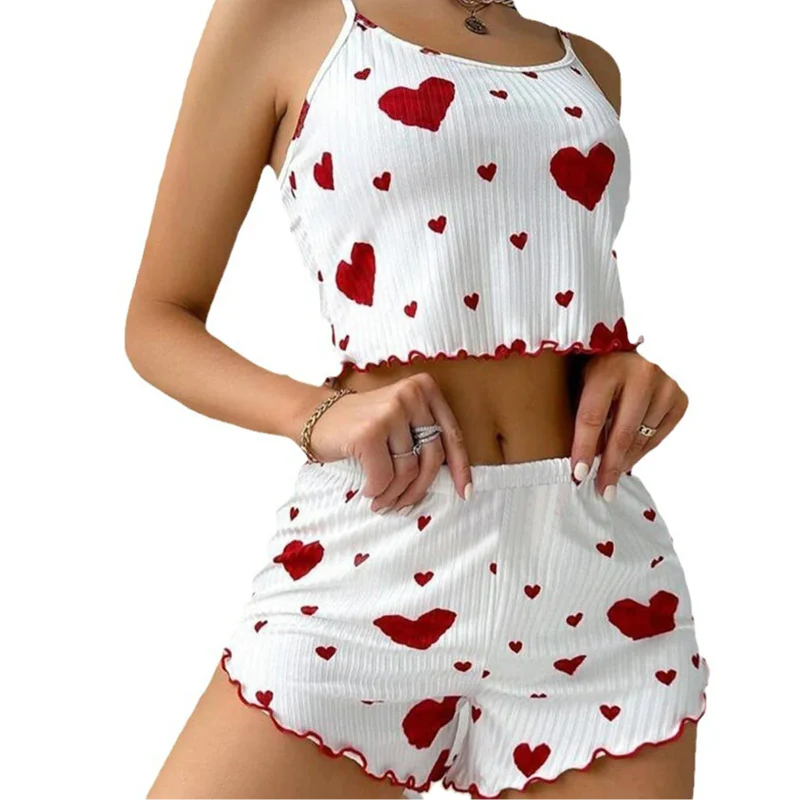 Heart Print Pajama Set