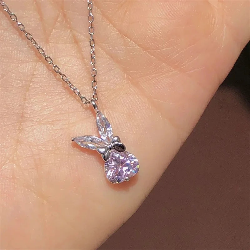 Bunny Bow Pendant Necklace