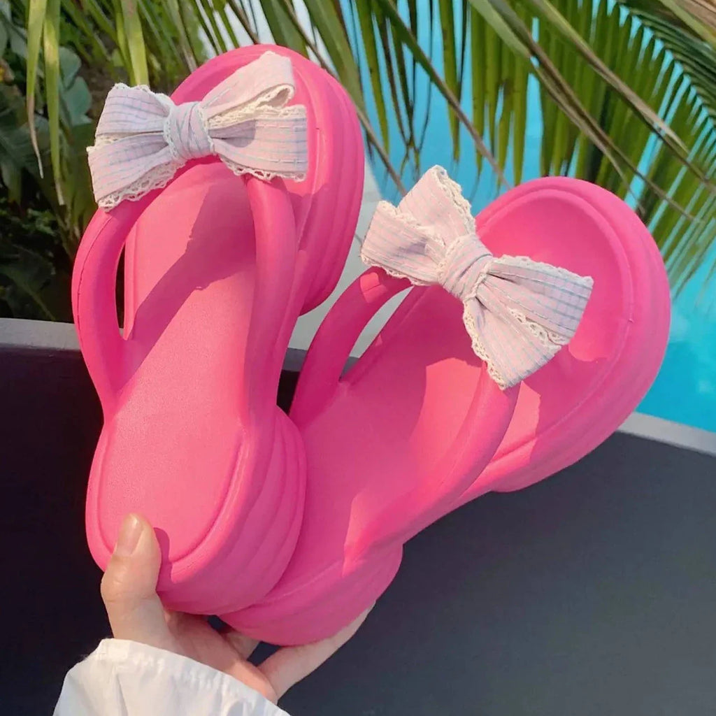 Bow Detail Block Heel Sandals
