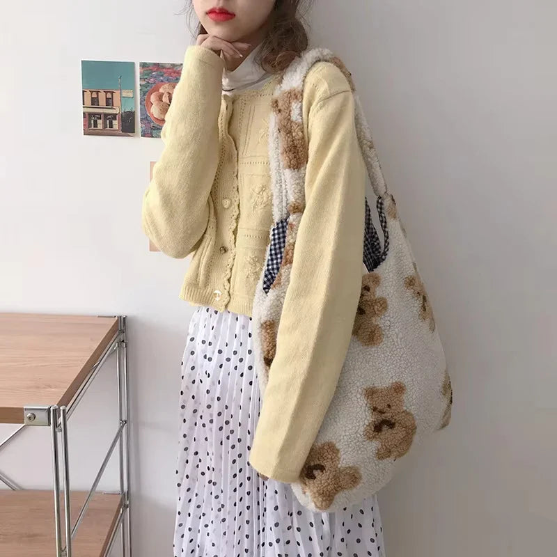 Teddy Bear Print Tote Bag