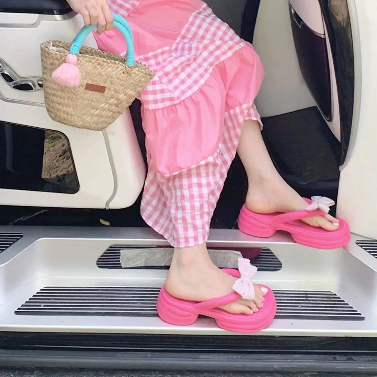 Bow Detail Block Heel Sandals