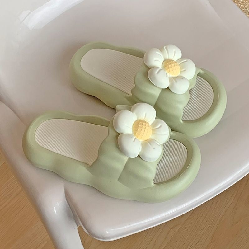 Comfy Flower Slipper Mules