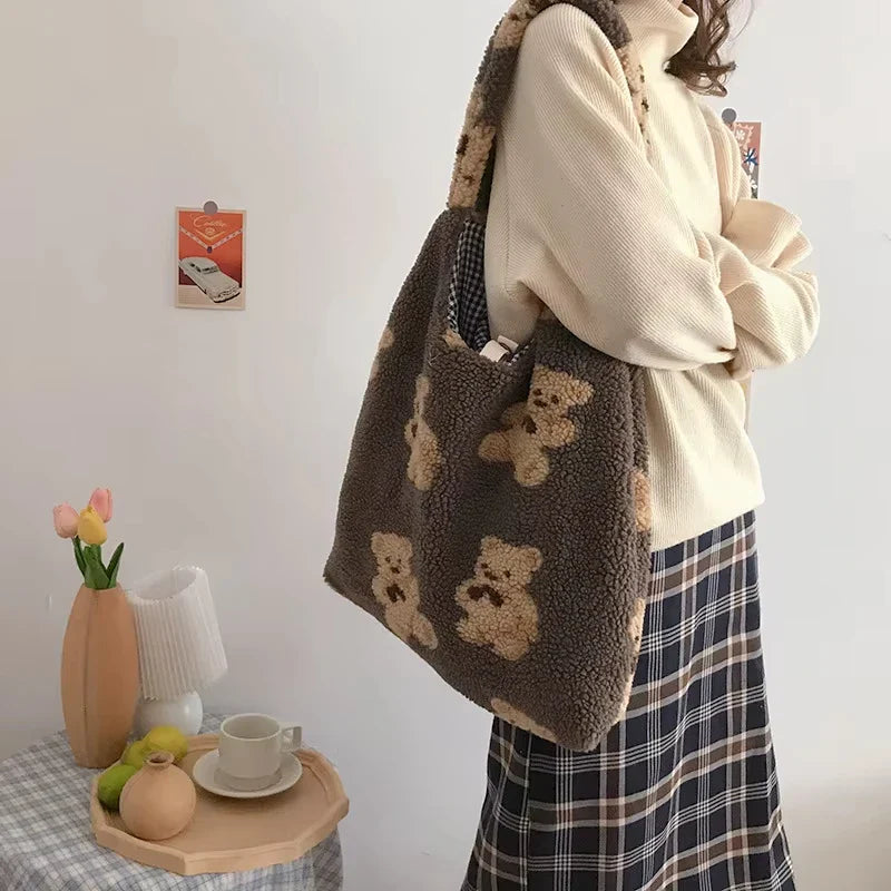 Teddy Bear Print Tote Bag