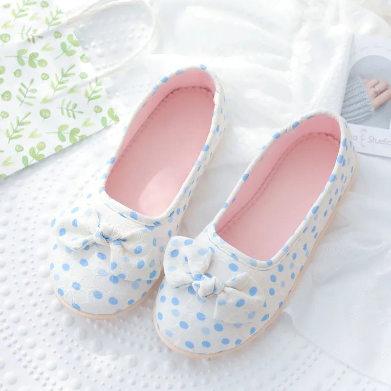 Polka Dot Cotton Slippers