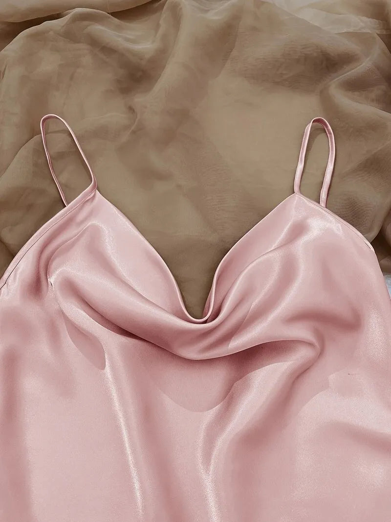 Silk-Feel Camisole & Shorts Pyjama Set