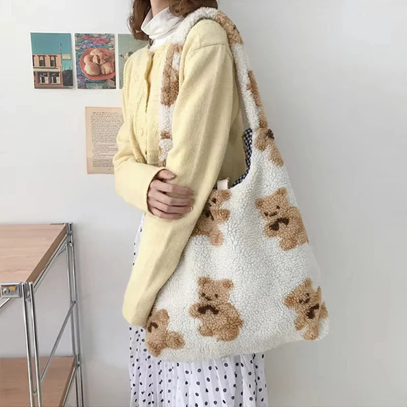 Teddy Bear Print Tote Bag