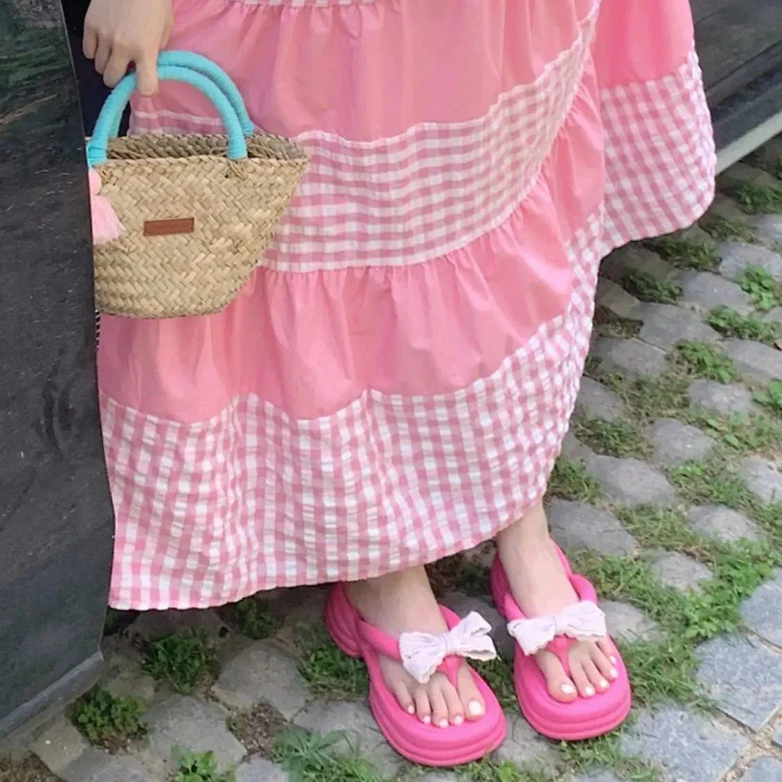 Bow Detail Block Heel Sandals
