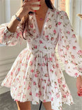 Floral Long Sleeve Mini Dress