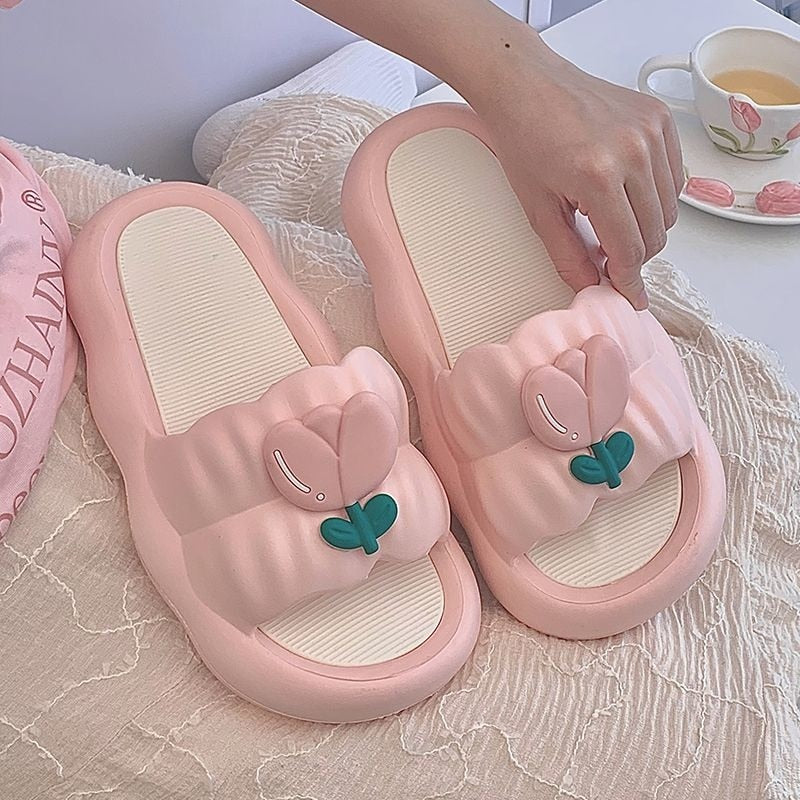 Comfy Flower Slipper Mules