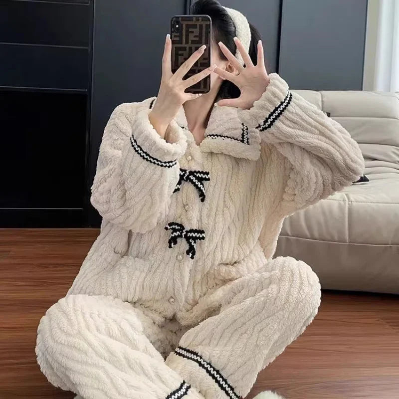 White & Black Pajama Set