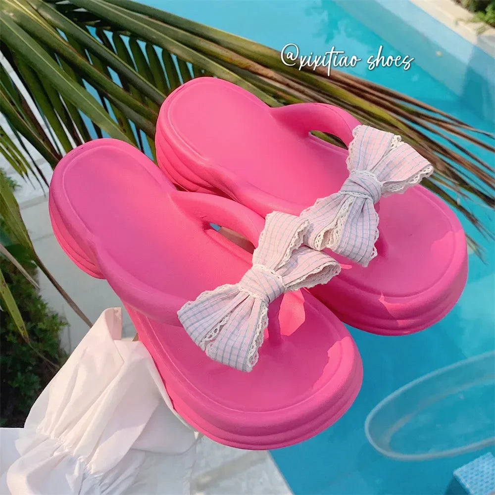 Bow Detail Block Heel Sandals