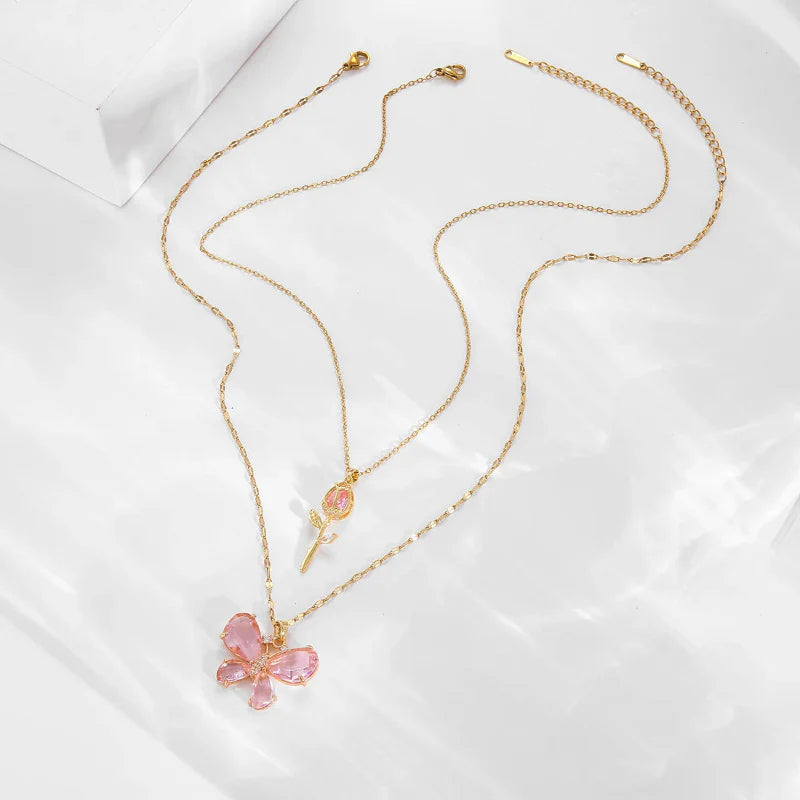 Butterfly Rose Necklace