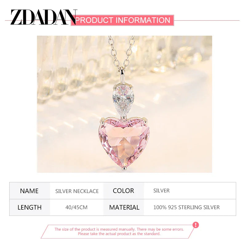 Pink Zircon Heart Necklace