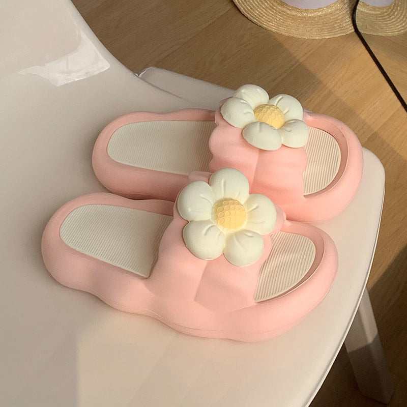 Comfy Flower Slipper Mules