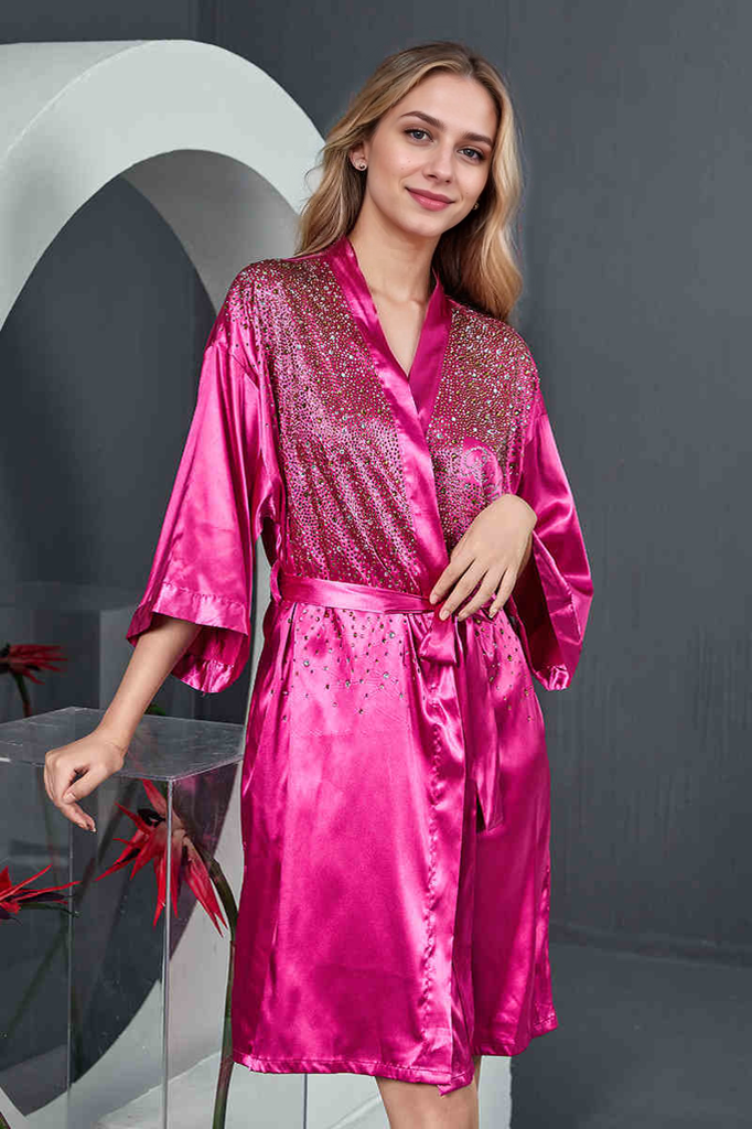 Rhinestone Satin Bridal & Bridesmaid Robe