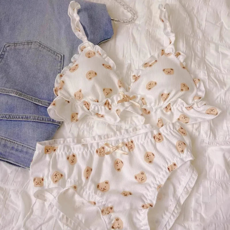 Bear Print Bra & Panty Set