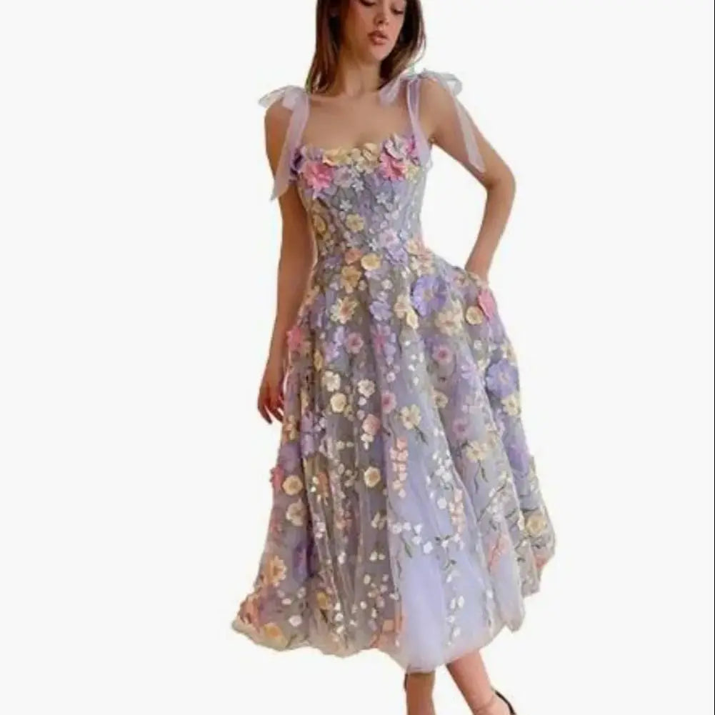 Lilac Floral Maxi Dress