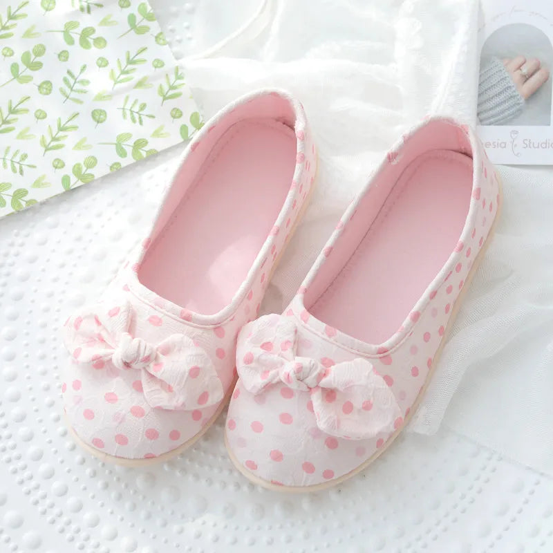 Polka Dot Cotton Slippers