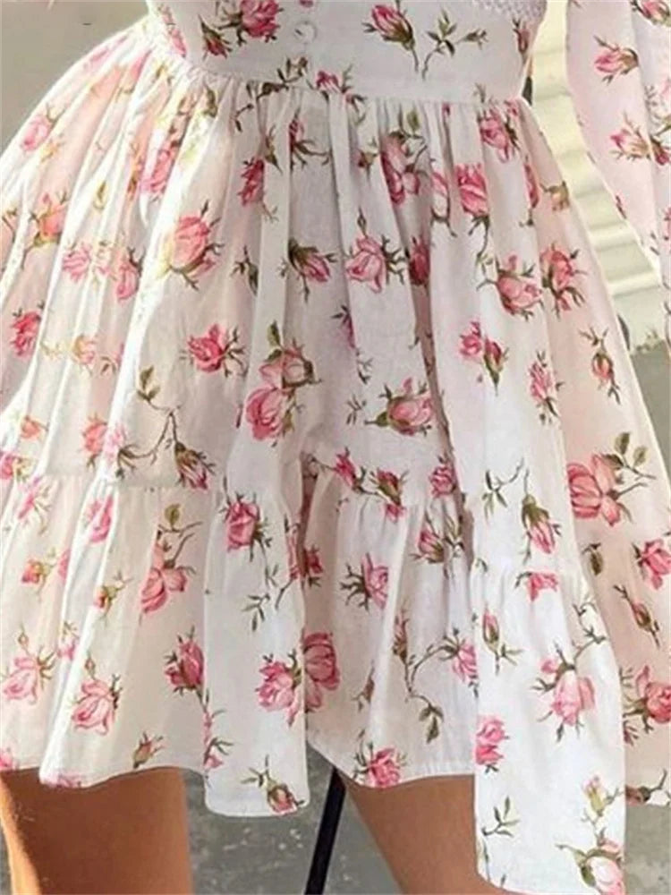 Floral Long Sleeve Mini Dress