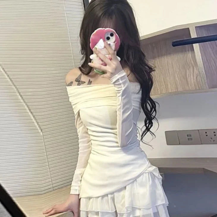 Off-Shoulder Blouse & Mini Skirt