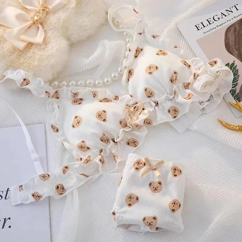 Bear Print Bra & Panty Set