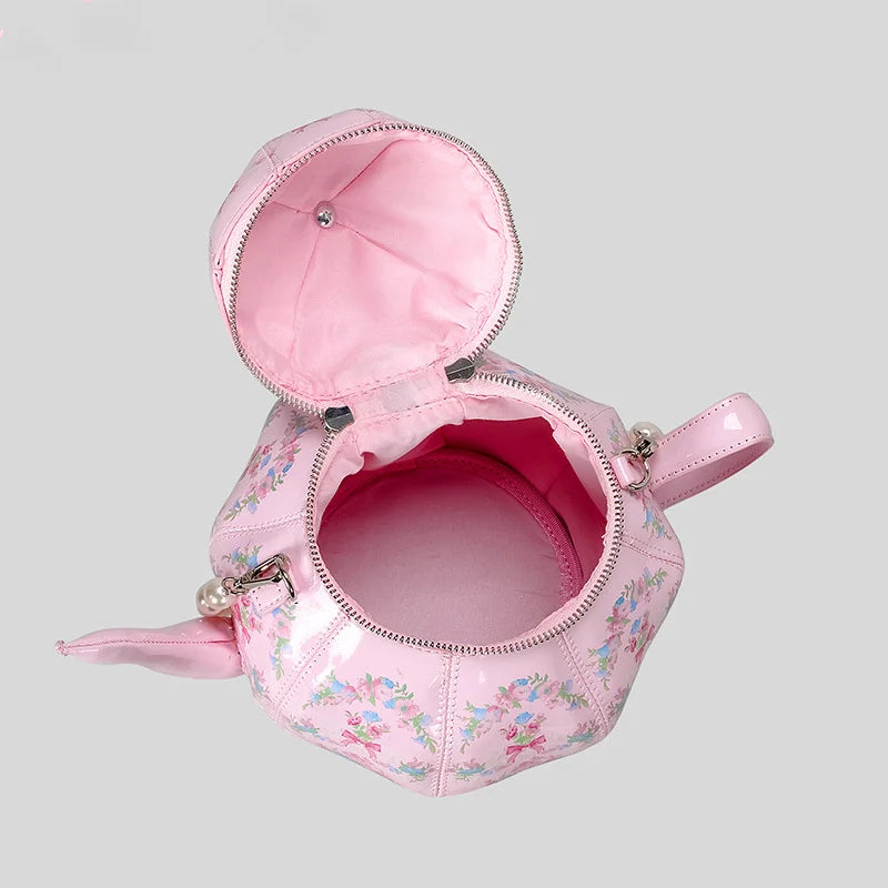 Tea Party Faux Pearl Strap Bag