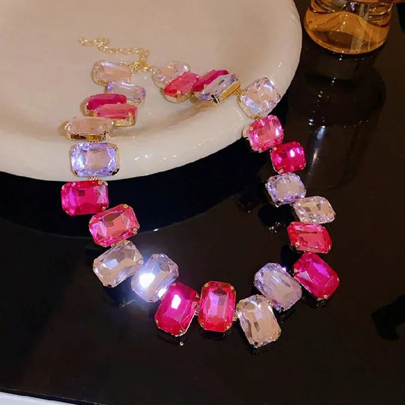 Pink Crystal Choker