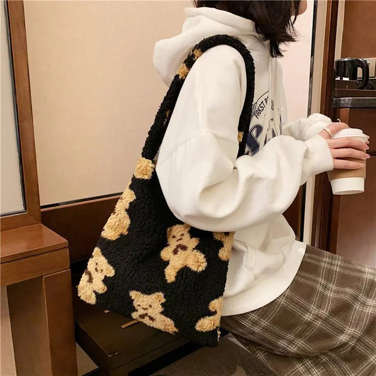 Teddy Bear Print Tote Bag