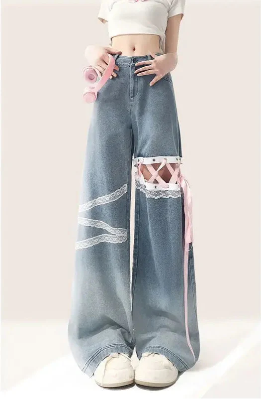 Lace Panel Jeans