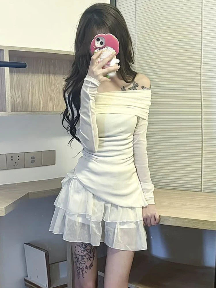 Off-Shoulder Blouse & Mini Skirt
