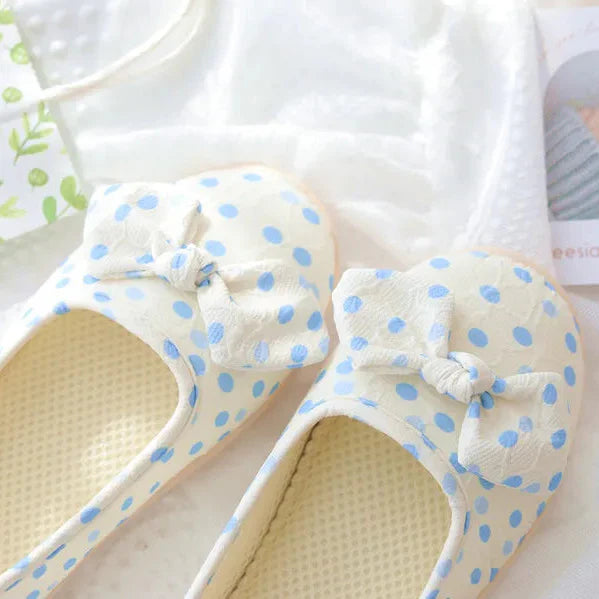 Polka Dot Cotton Slippers