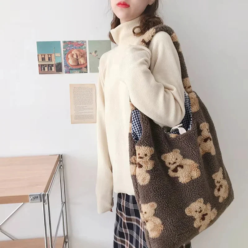 Teddy Bear Print Tote Bag
