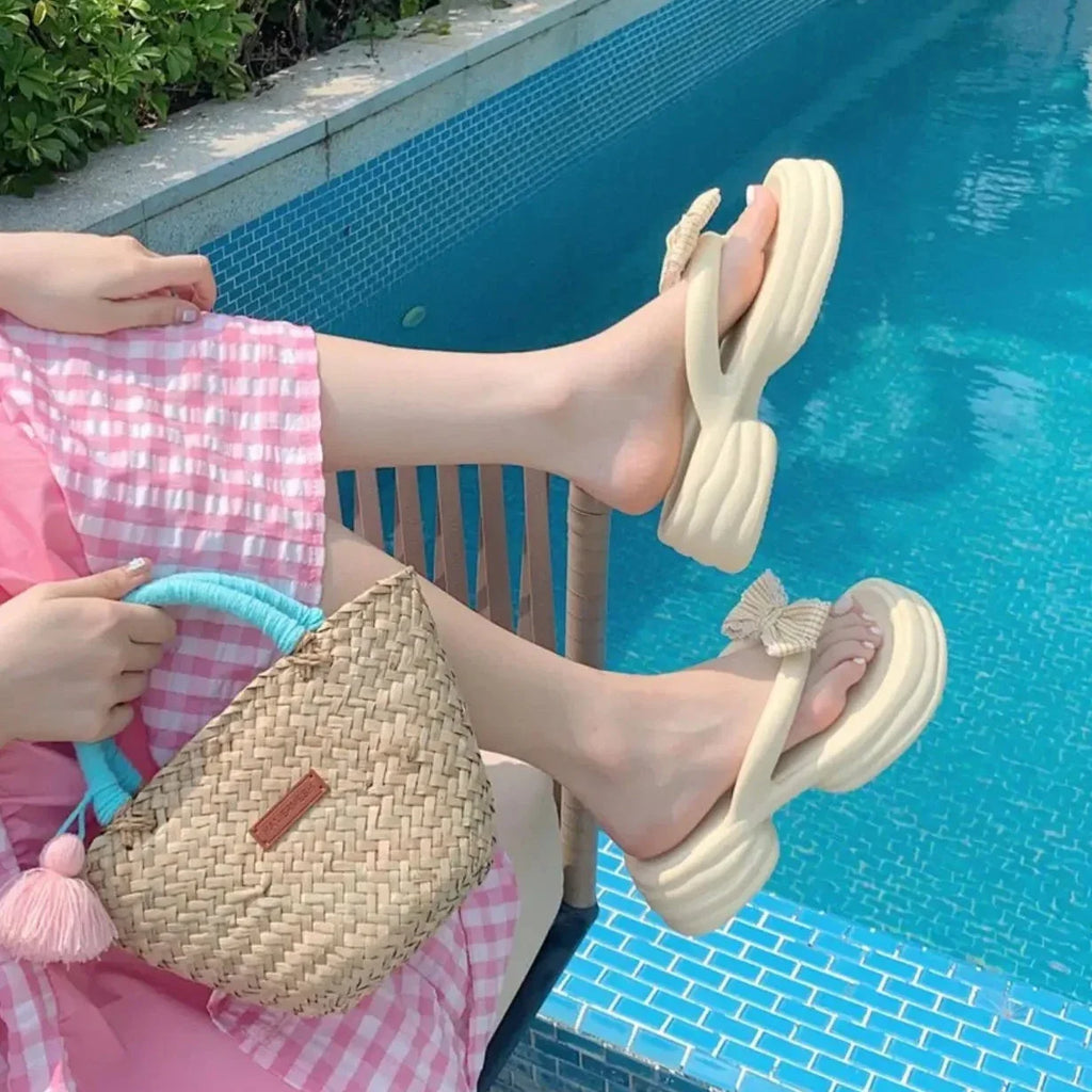 Bow Detail Block Heel Sandals
