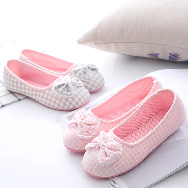 Gingham Cotton Slippers