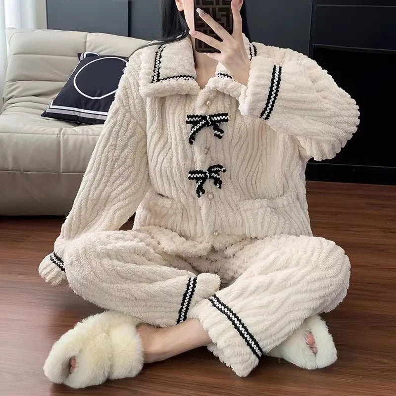 White & Black Pajama Set